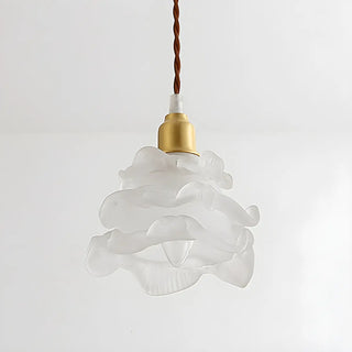 ZOWALA - Modern Bedroom Layered Floral Clear Glass Pendant Light Image - 13