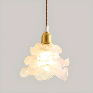 ZOWALA - Modern Bedroom Layered Floral Clear Glass Pendant Light Image - 14