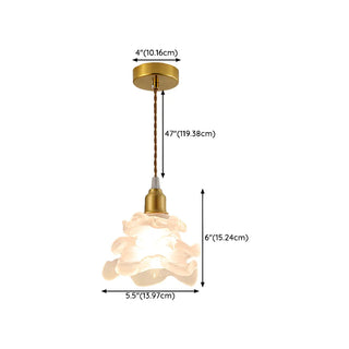 ZOWALA - Modern Bedroom Layered Floral Clear Glass Pendant Light #size