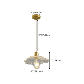ZOWALA - Modern Bedroom Layered Floral Clear Glass Pendant Light Image - 16