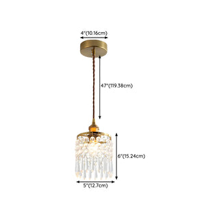 ZOWALA - Modern Bedroom Layered Floral Clear Glass Pendant Light Image - 18