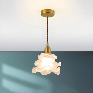ZOWALA - Modern Bedroom Layered Floral Clear Glass Pendant Light Image - 7