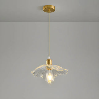 ZOWALA - Modern Bedroom Layered Floral Clear Glass Pendant Light Image - 9