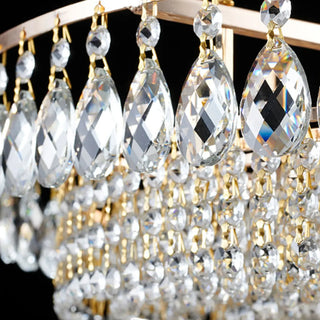 Living Room Crystal Layered Round Flush Mount Light Zawala Image - 7