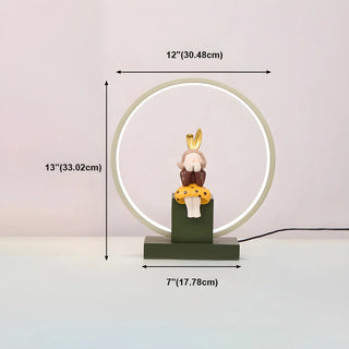 Stylish Playful Figurine Circle LED Night Table Lamp Zawala #size