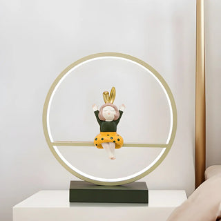 Stylish Playful Figurine Circle LED Night Table Lamp Zawala Image - 3