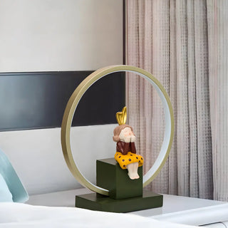Stylish Playful Figurine Circle LED Night Table Lamp Zawala Image - 4