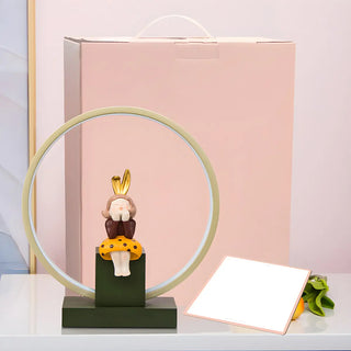 Stylish Playful Figurine Circle LED Night Table Lamp Zawala Image - 5