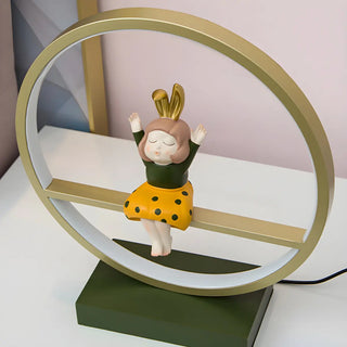 Stylish Playful Figurine Circle LED Night Table Lamp Zawala Image - 7