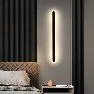 Minimalist Vertical Black Acrylic Exterior Wall Light Zawala Image - 3