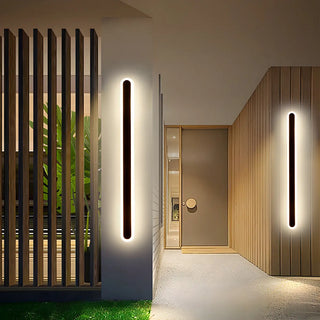 Minimalist Vertical Black Acrylic Exterior Wall Light Zawala Image - 4