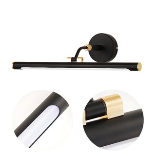 Modern Black and Gold Cylinder LED Vanity Light Zawala Image - 15