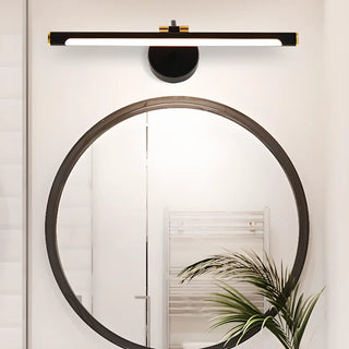 Modern Black and Gold Cylinder LED Vanity Light Zawala Image - 2