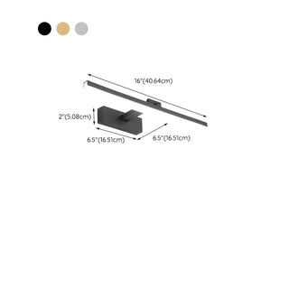 Bathroom Black Modern Linear LED Metal Vanity Light Zawala #size