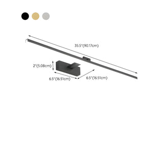 Bathroom Black Modern Linear LED Metal Vanity Light Zawala Image - 58