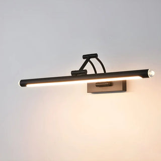 Black Modern Linear Metal Swing Arm Vanity Light Zawala Image - 5