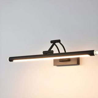 Black Modern Linear Metal Swing Arm Vanity Light Zawala Image - 7