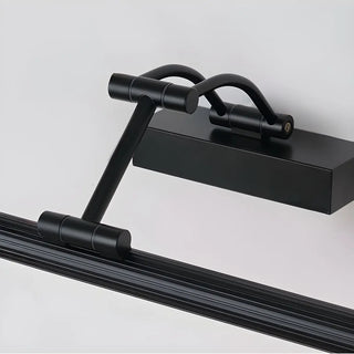 Black Modern Linear Metal Swing Arm Vanity Light Zawala Image - 8