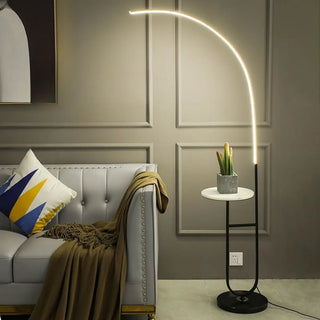 ZOWALA - Modern Minimalist Linear LED Floor Lamp with Storage Image - 1