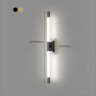 Modern Linear Metal LED Wall Light Fixture Gold Zawala #size