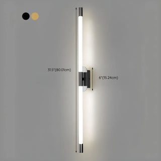Modern Linear Metal LED Wall Light Fixture Gold Zawala Image - 21