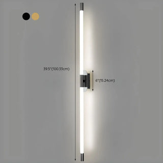 Modern Linear Metal LED Wall Light Fixture Gold Zawala Image - 22
