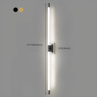Modern Linear Metal LED Wall Light Fixture Gold Zawala Image - 23
