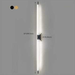Modern Linear Metal LED Wall Light Fixture Gold Zawala Image - 24