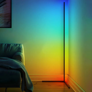Modern Minimalist White Linear Aluminum LED Floor Lamp Zawala Image - 1