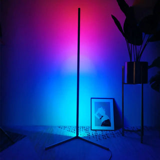 Modern Minimalist White Linear Aluminum LED Floor Lamp Zawala Image - 3