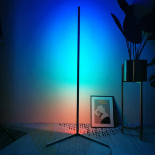 Modern Minimalist White Linear Aluminum LED Floor Lamp Zawala Image - 4