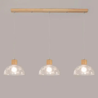 Modern Linear Wood Acrylic Dome Pendant Light Kitchen Zawala Image - 10