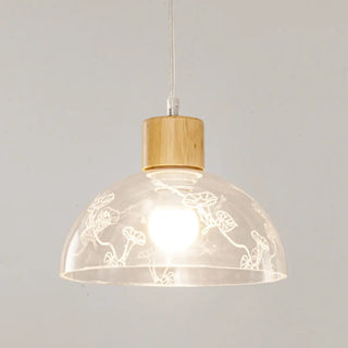 Modern Linear Wood Acrylic Dome Pendant Light Kitchen Zawala Image - 11