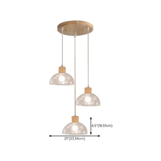 Modern Linear Wood Acrylic Dome Pendant Light Kitchen Zawala Image - 17