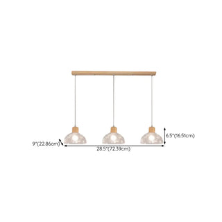 Modern Linear Wood Acrylic Dome Pendant Light Kitchen Zawala Image - 18