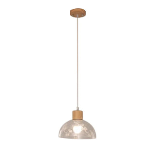 Modern Linear Wood Acrylic Dome Pendant Light Kitchen Zawala Image - 9