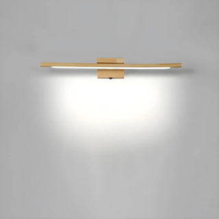 Trendy Linear Wood-Color LED Bathroom Vanity Light Zawala Image - 4