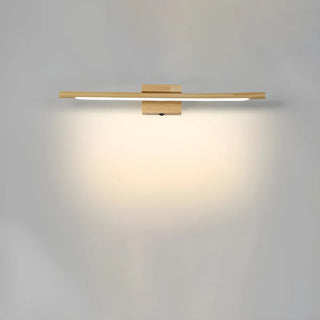 Trendy Linear Wood-Color LED Bathroom Vanity Light Zawala Image - 5