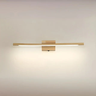 Trendy Linear Wood-Color LED Bathroom Vanity Light Zawala Image - 6