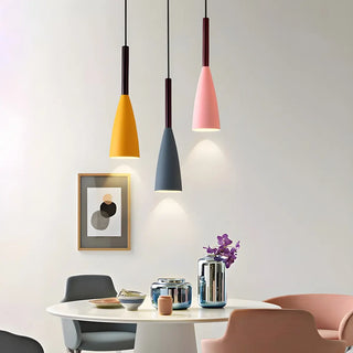 ZOWALA - Modern Macaron Colorful Cone Dining Room Pendant Light Image - 1