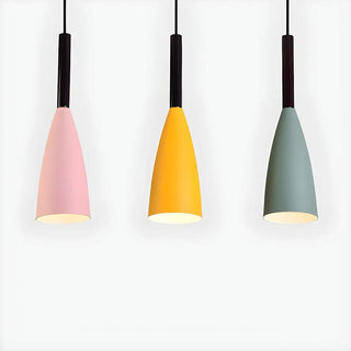 ZOWALA - Modern Macaron Colorful Cone Dining Room Pendant Light Image - 14