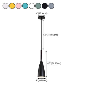 ZOWALA - Modern Macaron Colorful Cone Dining Room Pendant Light #size