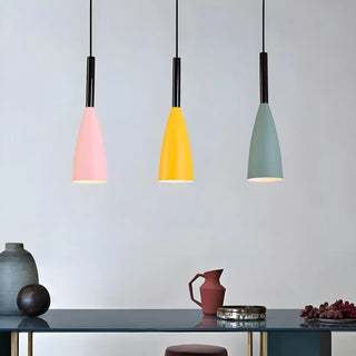 ZOWALA - Modern Macaron Colorful Cone Dining Room Pendant Light Image - 5