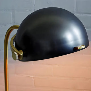 Modern Marble Base Black Dome Metal Floor Lamp Zawala Image - 4