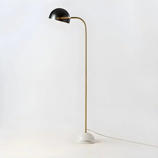 Modern Marble Base Black Dome Metal Floor Lamp Zawala Image - 5