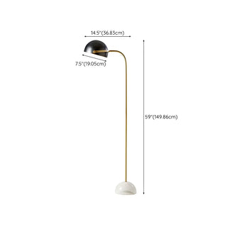 Modern Marble Base Black Dome Metal Floor Lamp Zawala #size