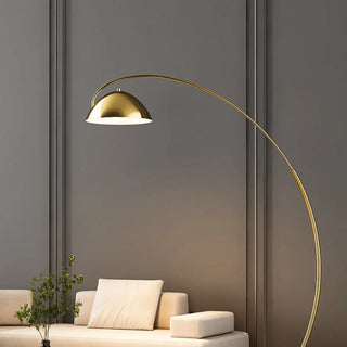 Modern Marble Base and Dome Gold Arched Floor Lamp Zawala Image - 8