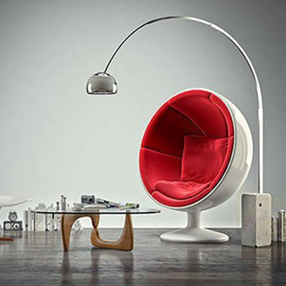Marble Base Modern Sliver Bowl and Arc Floor Lamp Zawala Image - 8