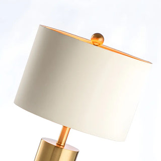 Modern White Cylinder Fabric Shade Stone Table Lamp Zawala Image - 13