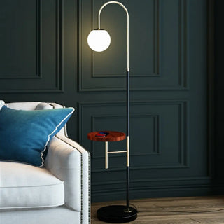 Modern Marble Side Table Arced Globe Floor Lamp Zawala Image - 4